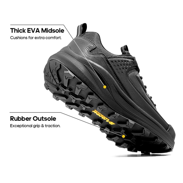 Non-Slip Waterproof Lightweight Hiking Shoes - BLACK - 2
